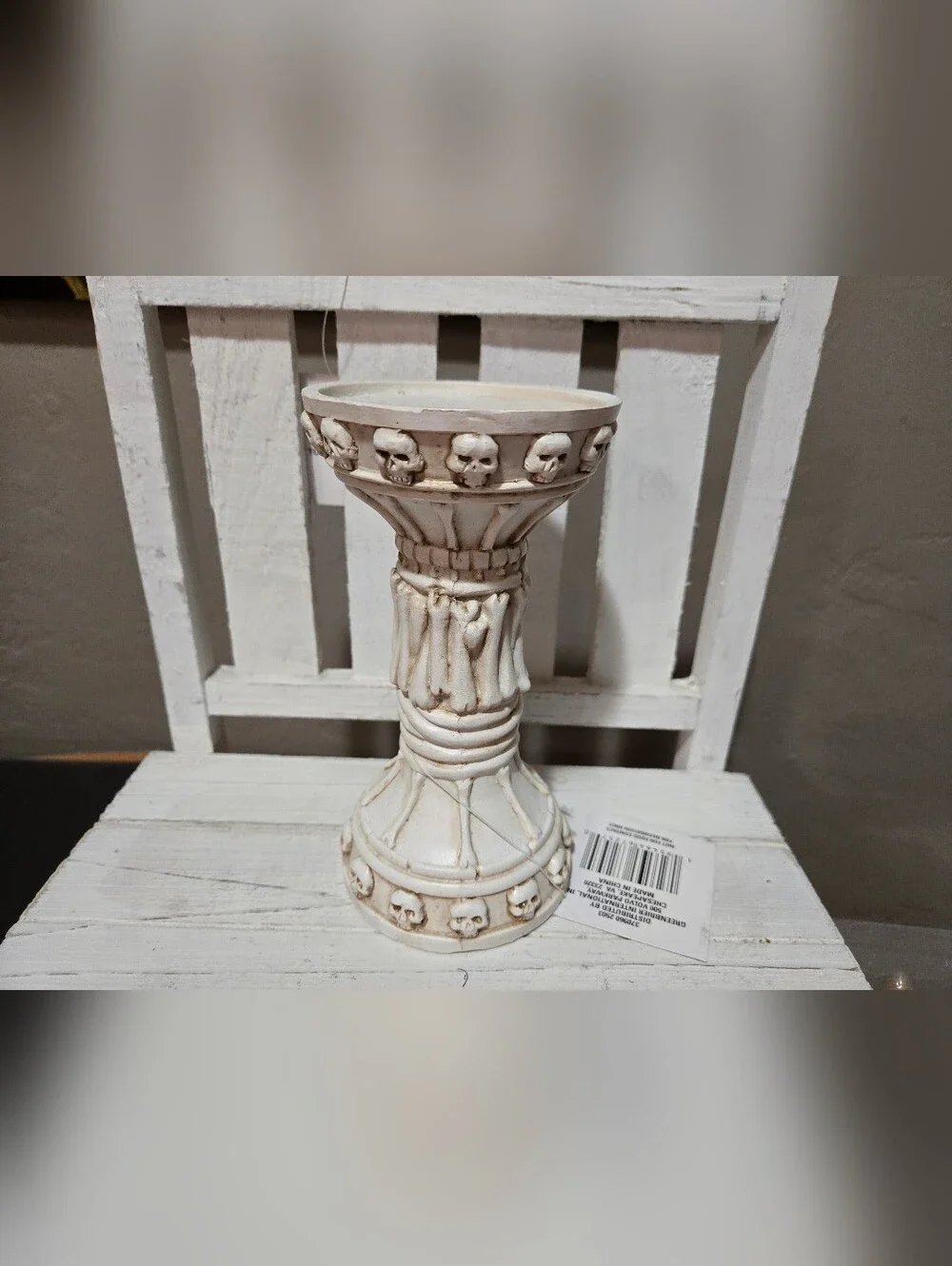 Skeleton Bones Pillar Candle Holder